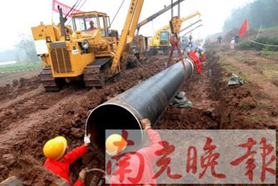 龙岗气田南充境内“气管”下月铺完