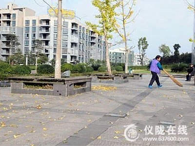 落叶纷飞　美了天空忙了环卫工